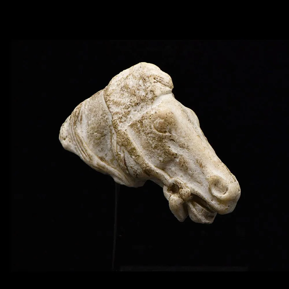 A Roman Limestone Head of a Horse, Roman Imperial Period, ca. 1st - 2nd century CE