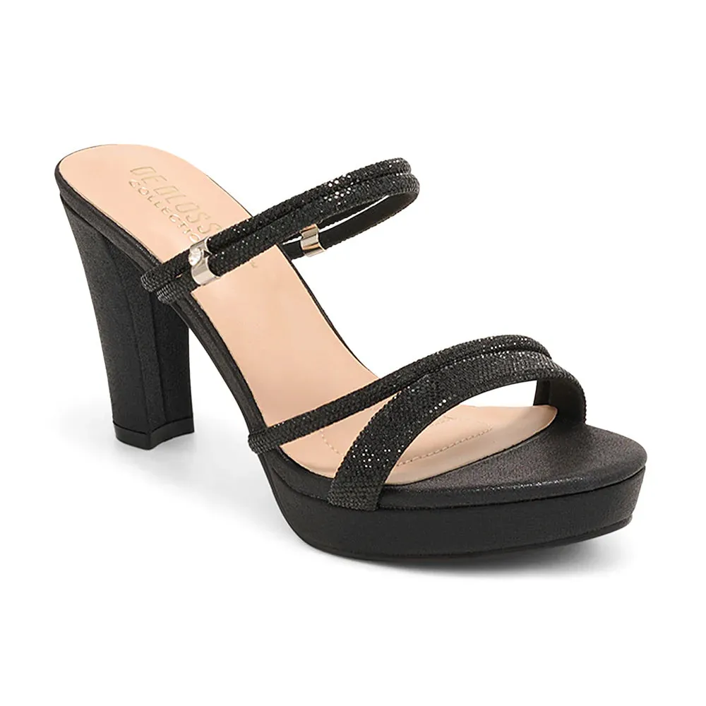 AMARA-28 3.5" Block Heel | Black, Nude