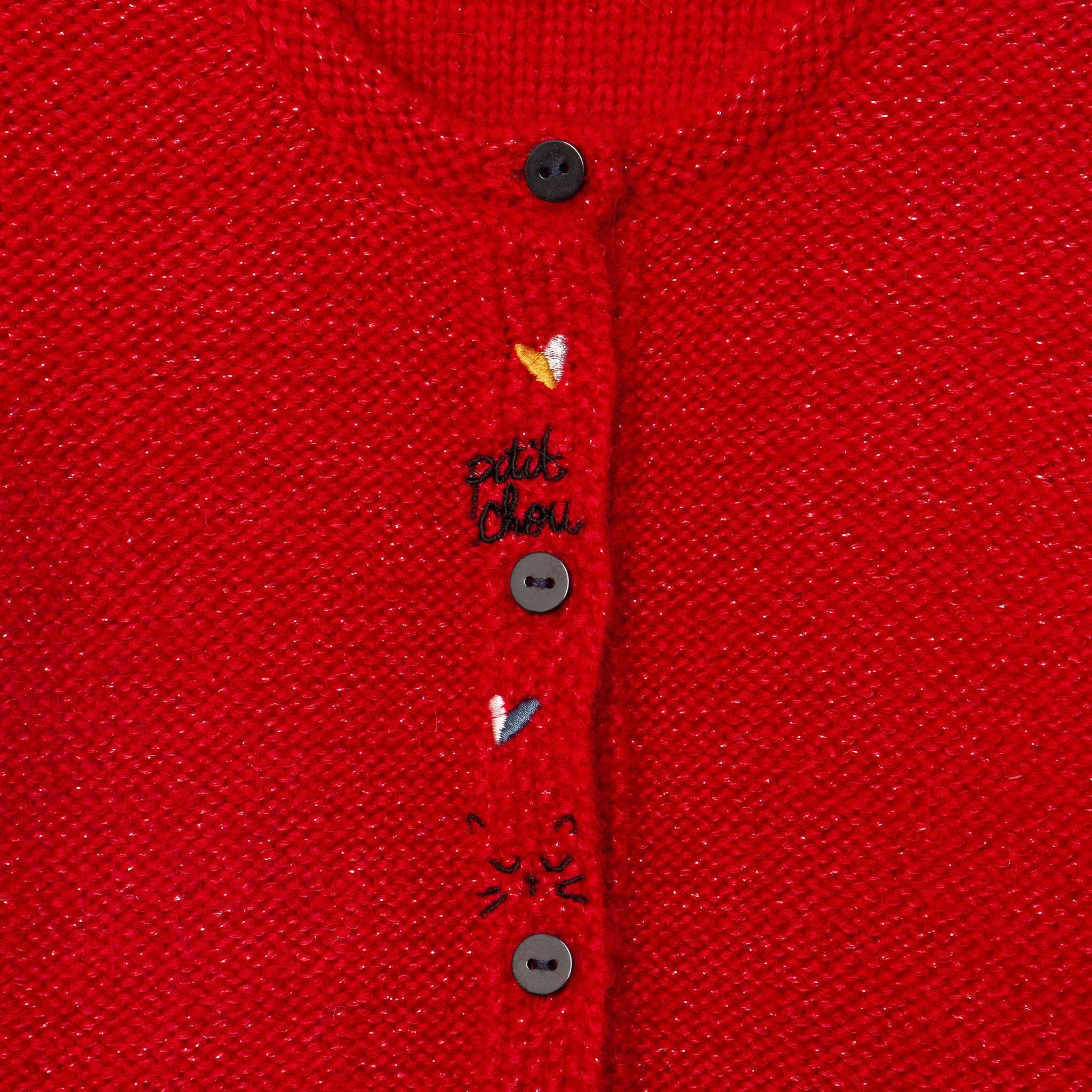 Baby girl red lurex cardigan