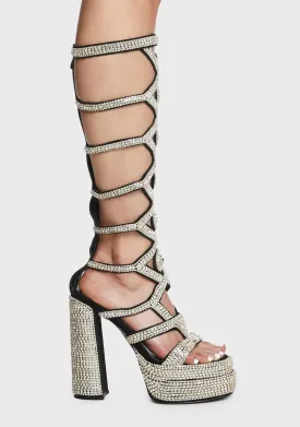 Bachelor Rhinestone Gladiator Heels