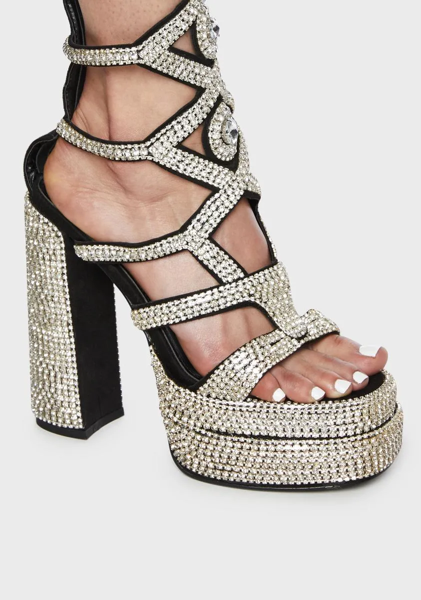 Bachelor Rhinestone Gladiator Heels