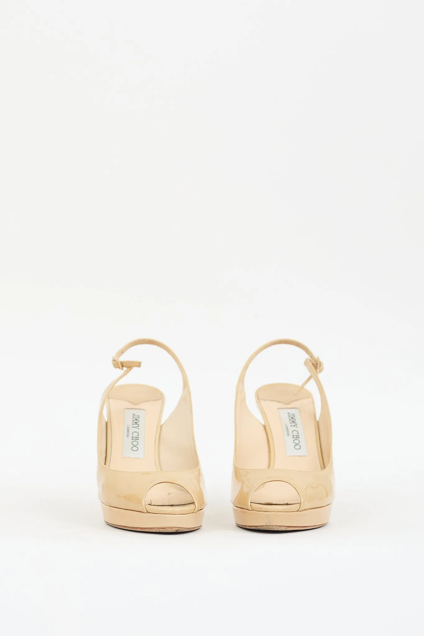 Beige Patent Nova 100 Slingback  Pump