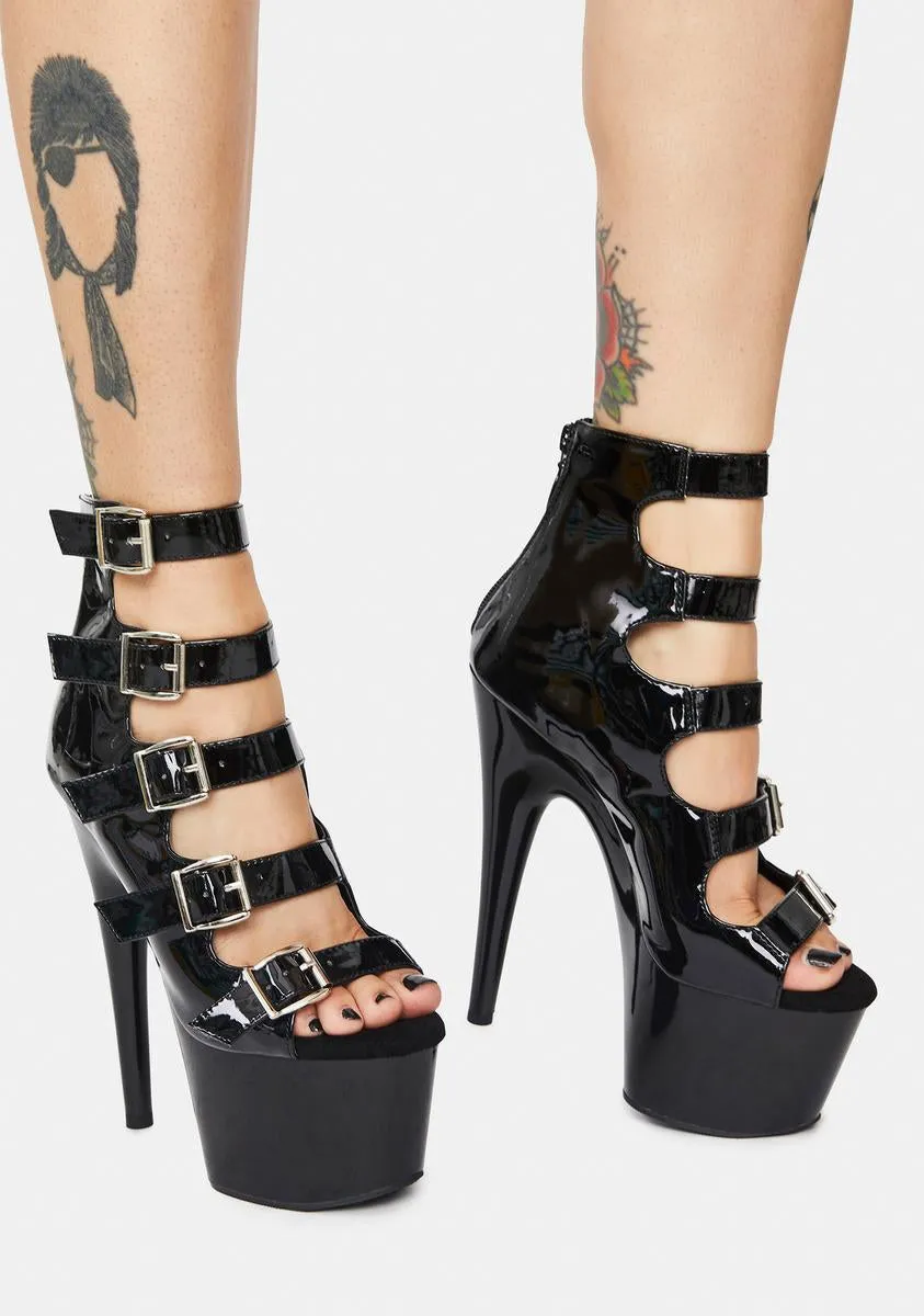 Better Bow Down Patent Buckle Heels