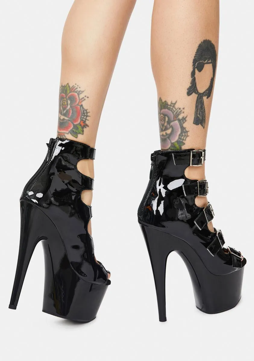 Better Bow Down Patent Buckle Heels