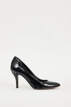 Black & Silver Patent Leather Hardware Heel