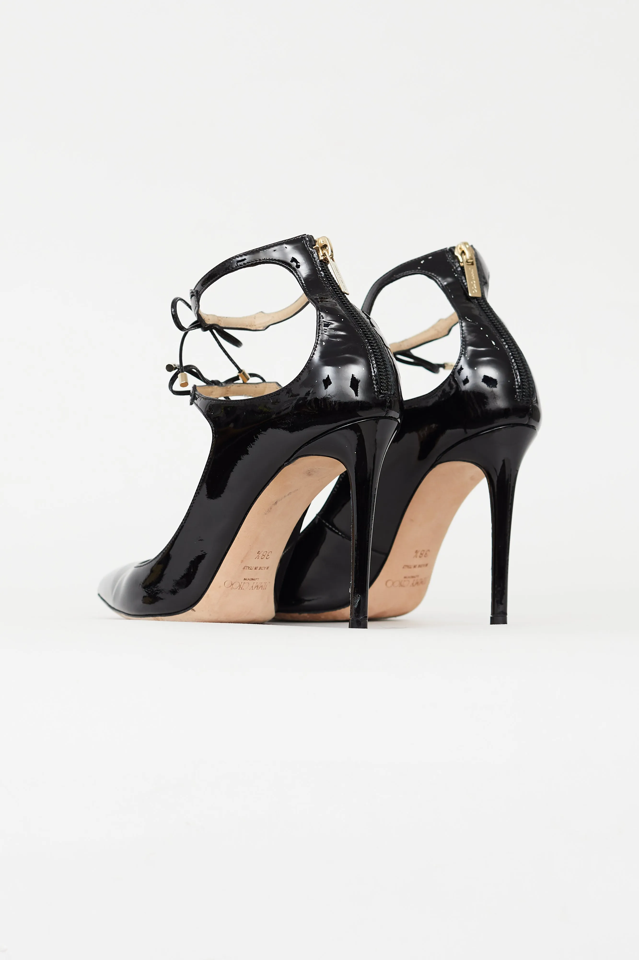 Black Patent Bow Heel