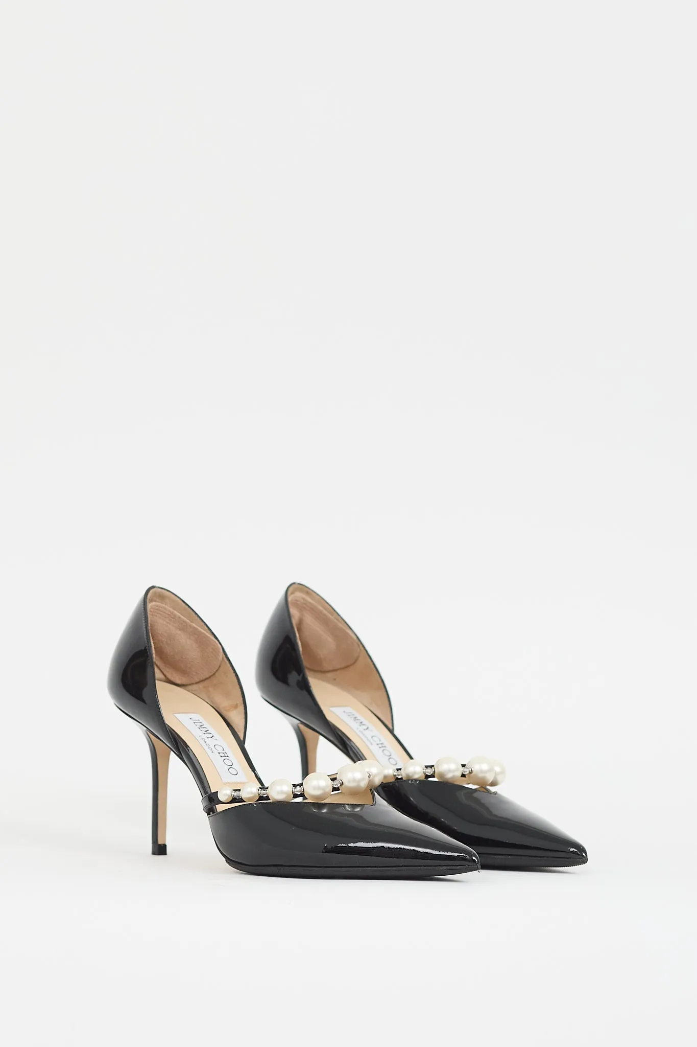 Black Patent Leather & Pearl Aurelie Heel