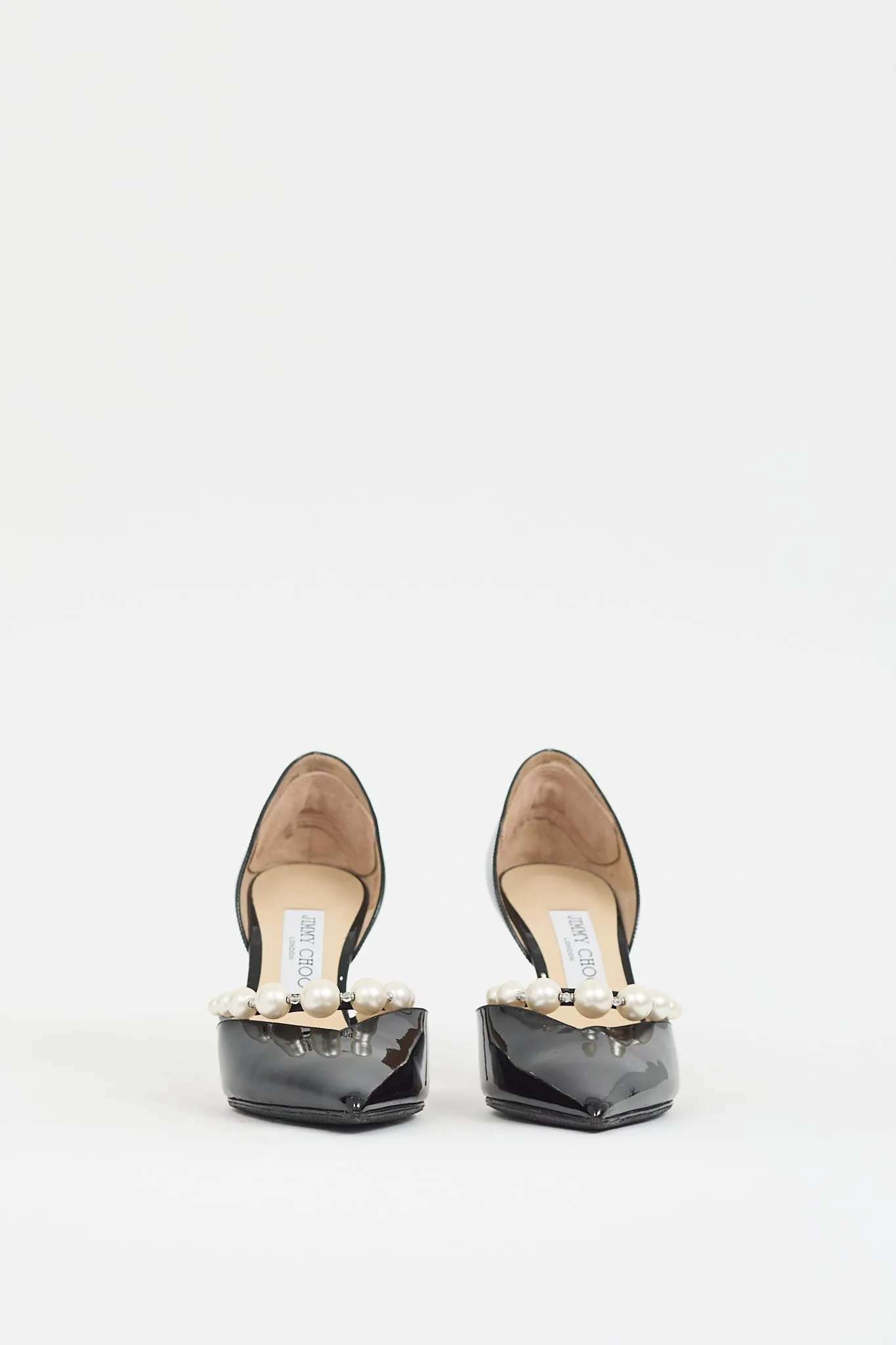 Black Patent Leather & Pearl Aurelie Heel