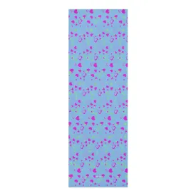 Blue Hearts Foam Yoga Mat, Pink and Pastel Blue Hearts Pattern Best Lightweight 0.25" thick Mat - Printed in USA (Size: 24″x72")