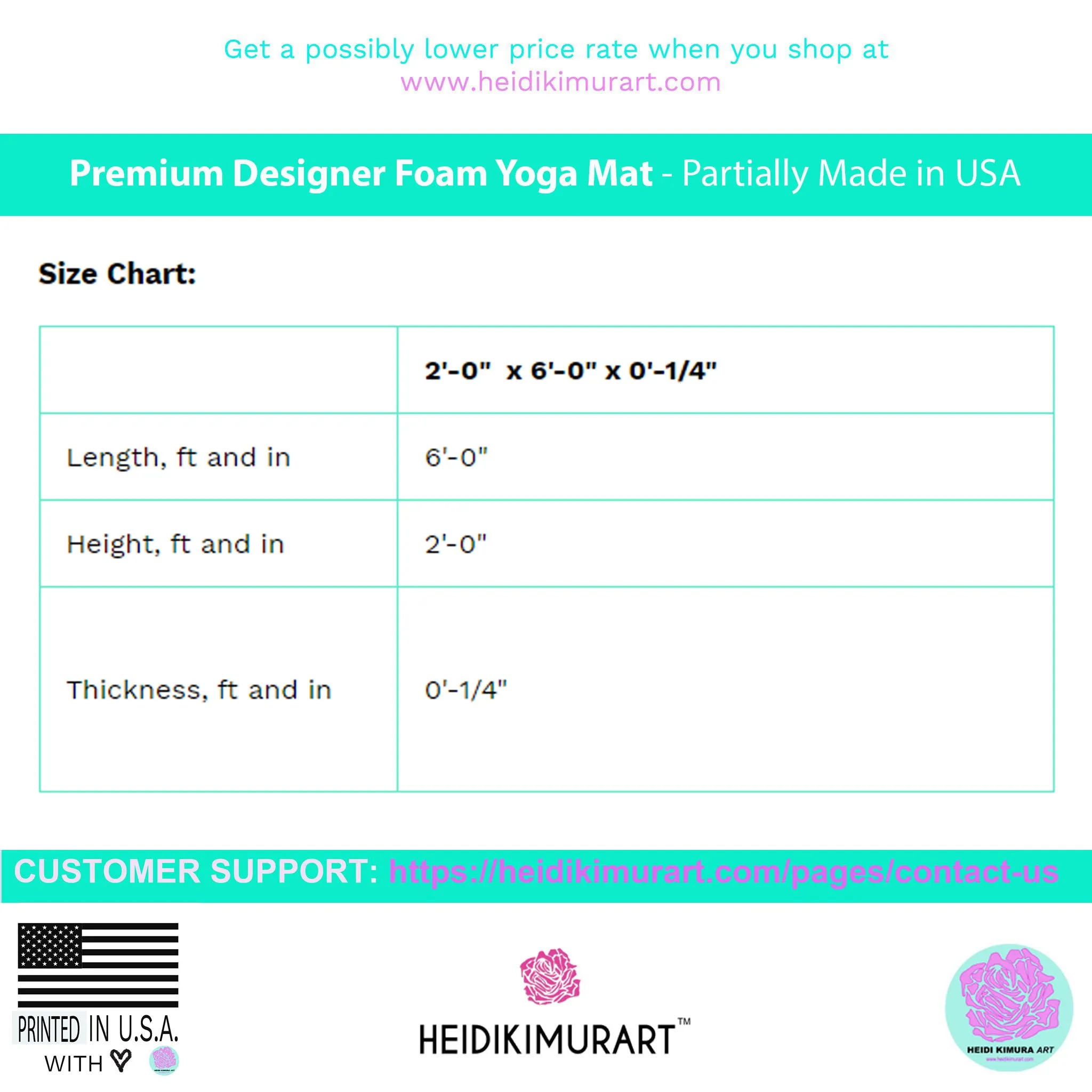 Blue Hearts Foam Yoga Mat, Pink and Pastel Blue Hearts Pattern Best Lightweight 0.25" thick Mat - Printed in USA (Size: 24″x72")