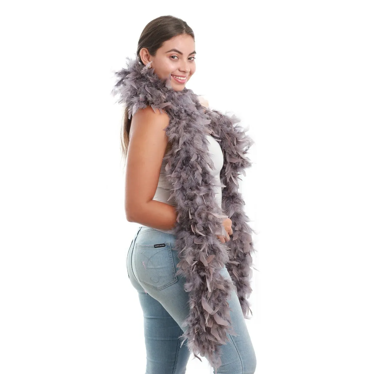 Chandelle Feather Boa - Heavyweight  - Dark Gray