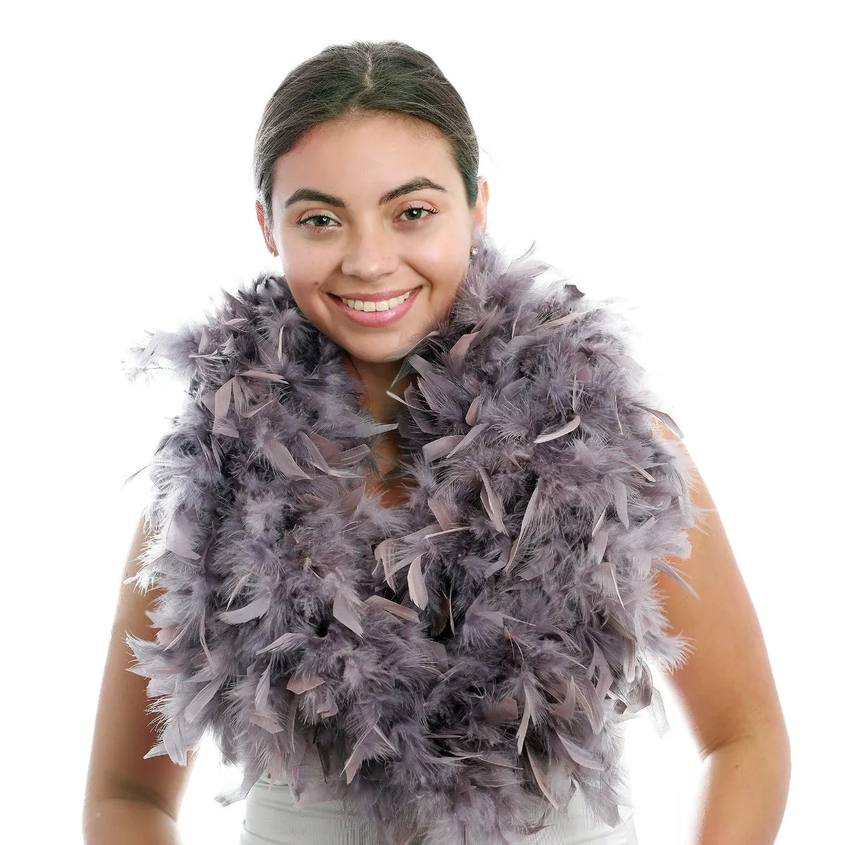 Chandelle Feather Boa - Heavyweight  - Dark Gray