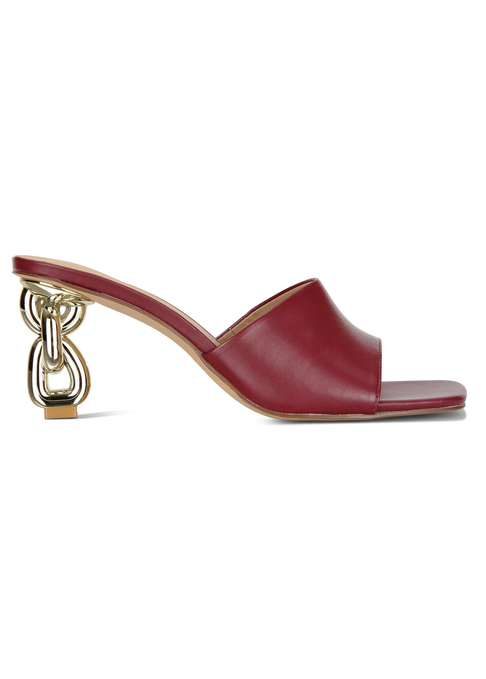 Chunky Chain Heel - Burgundy