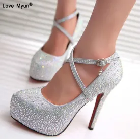 Crystal Women Wedding Shoes High Heels