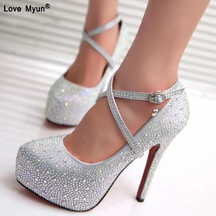 Crystal Women Wedding Shoes High Heels