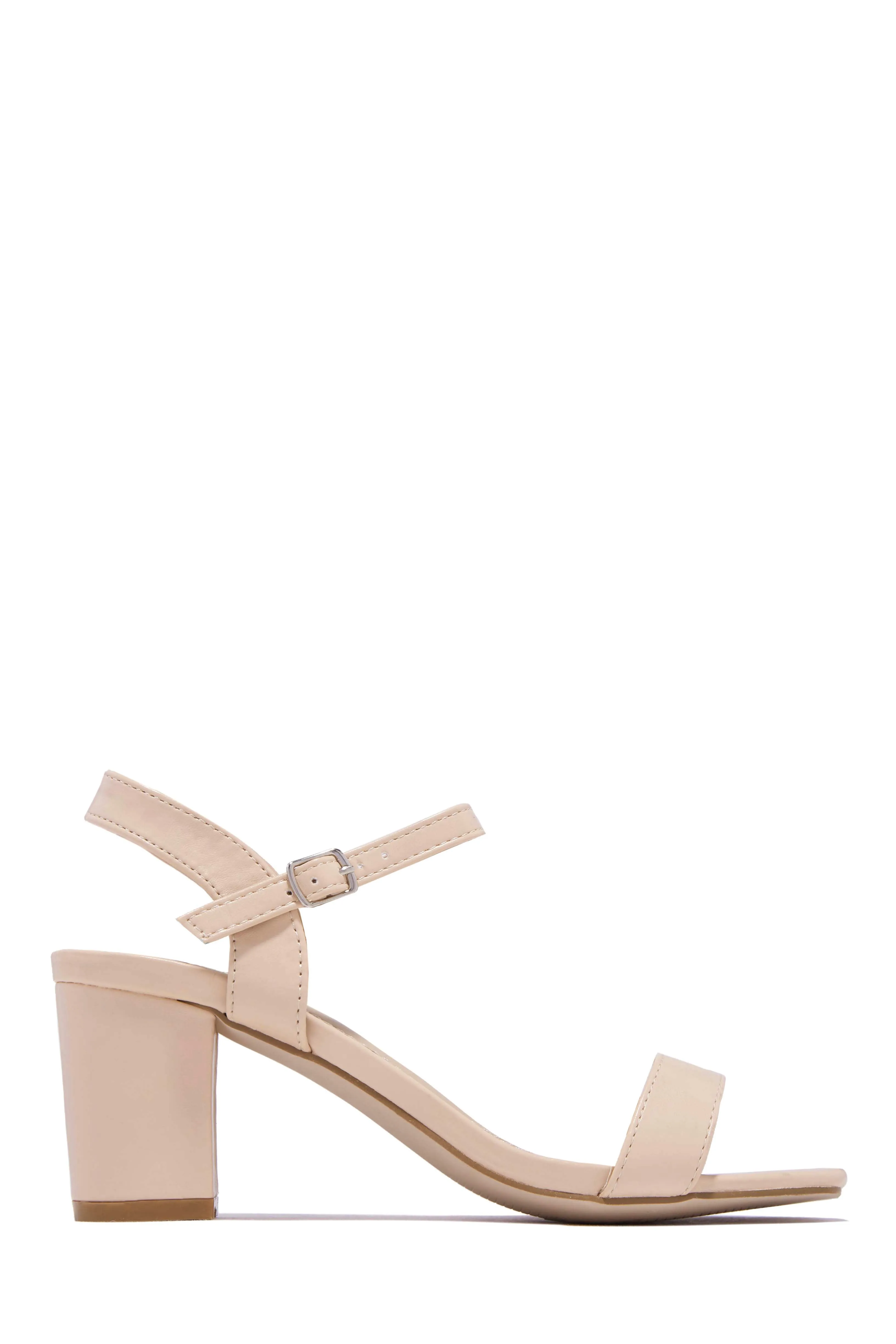 Deryna Ankle Strap Block Heels - Green