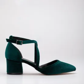 Dolly - Emerald Green Velvet Heels