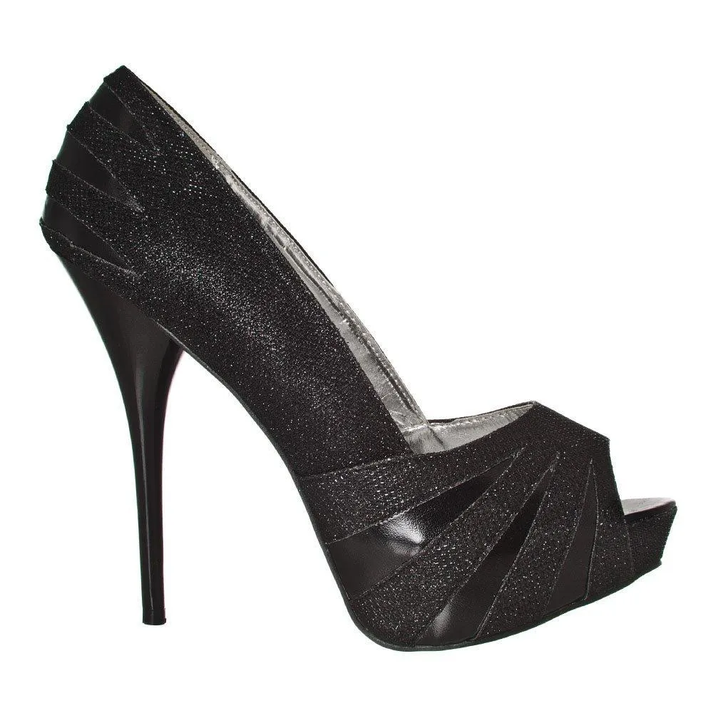 Edna Concealed Platform Peep Toe Stiletto High Heel Court Shoes