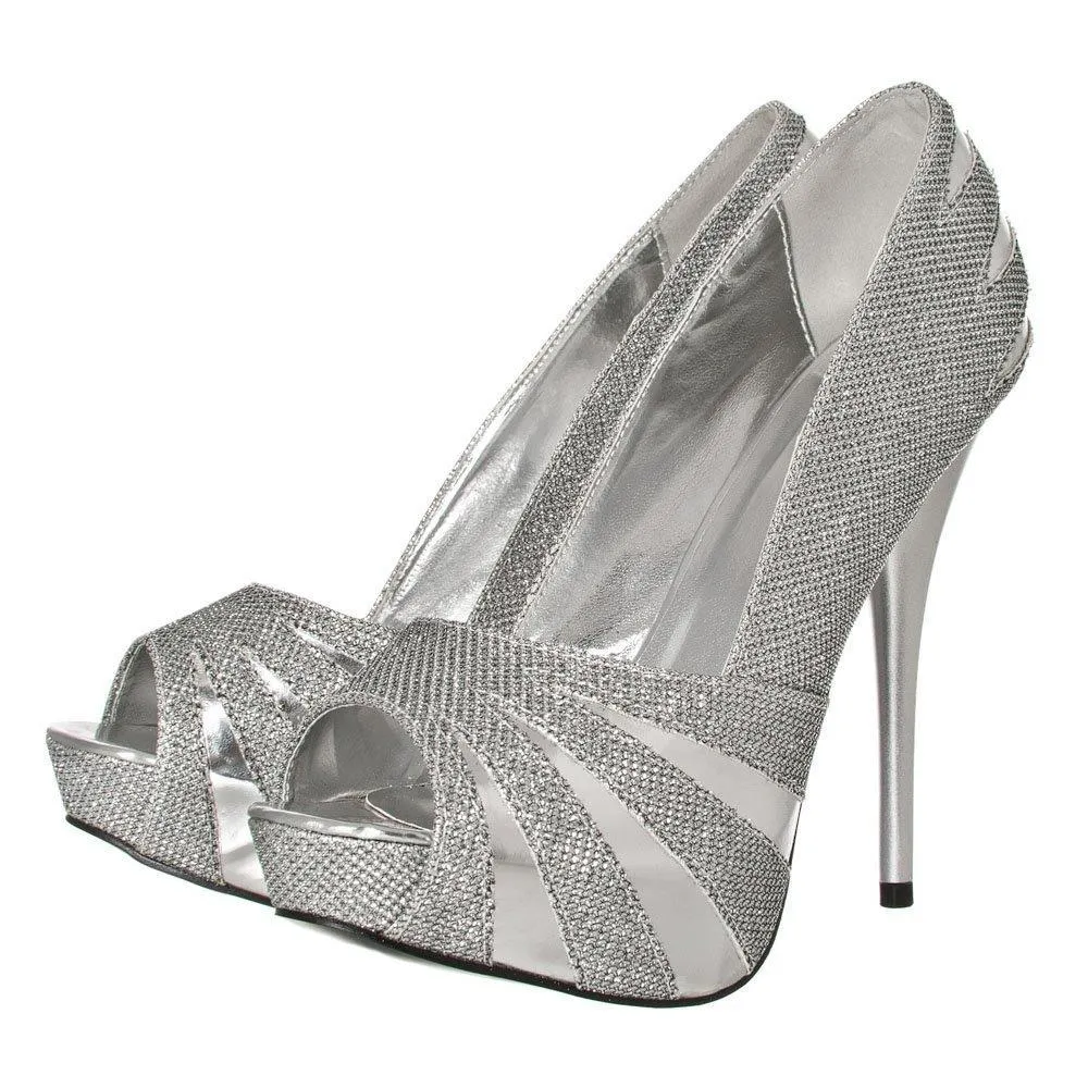 Edna Concealed Platform Peep Toe Stiletto High Heel Court Shoes