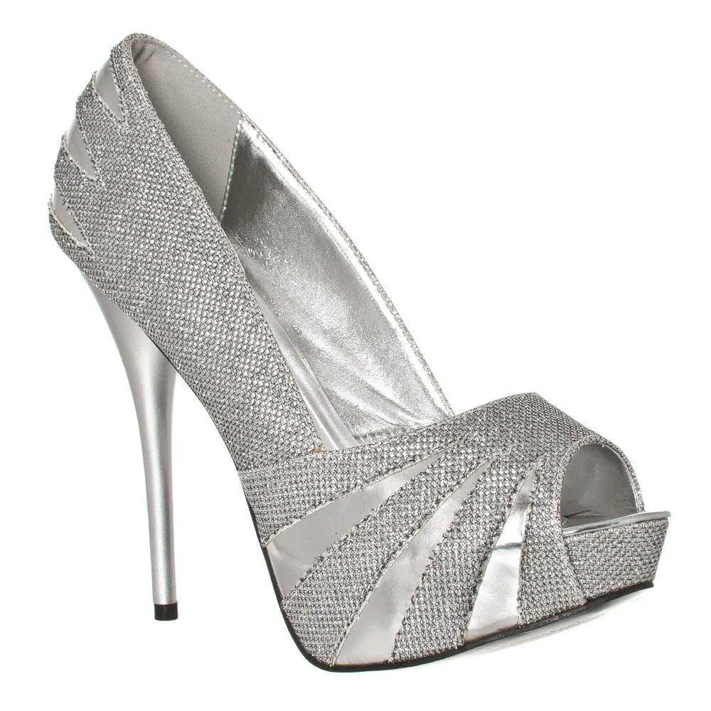 Edna Concealed Platform Peep Toe Stiletto High Heel Court Shoes