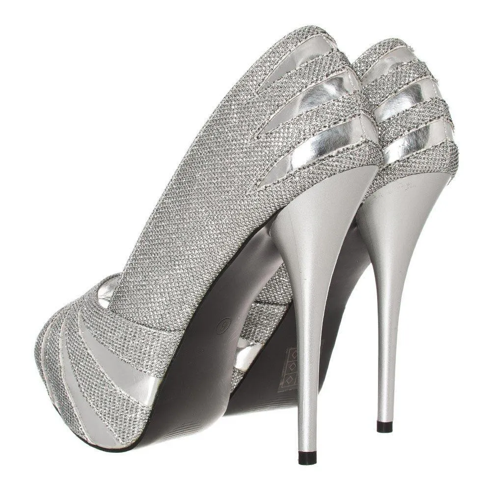 Edna Concealed Platform Peep Toe Stiletto High Heel Court Shoes