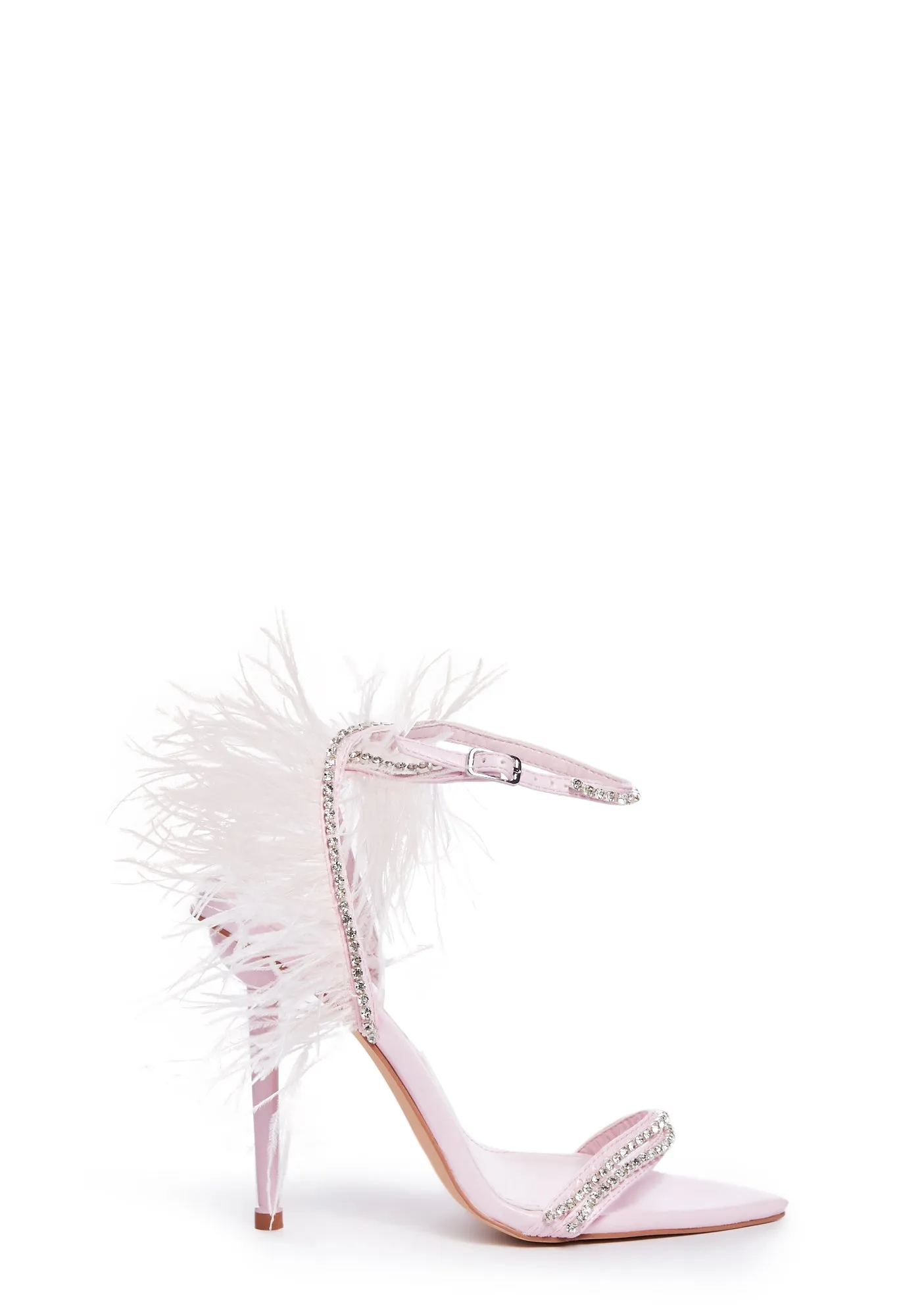 Ella Feather Heeled Sandal - Pink