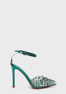 Emerald Popstar Rhinestone Heels