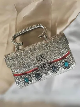 Exclusive Hand Carved High Quality German Silver Clutch