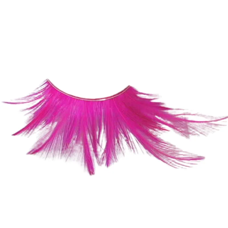 Eyelashes - Long Pink Feathers