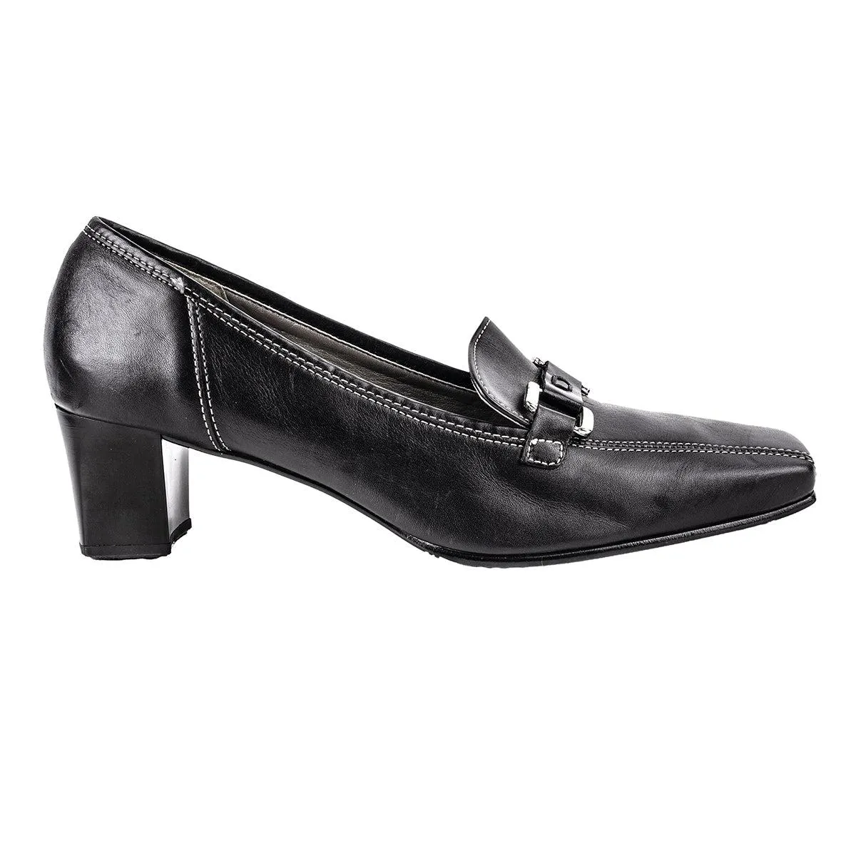 Gabor Square Toe High-Heel Shoes Leather Black Colour For Women