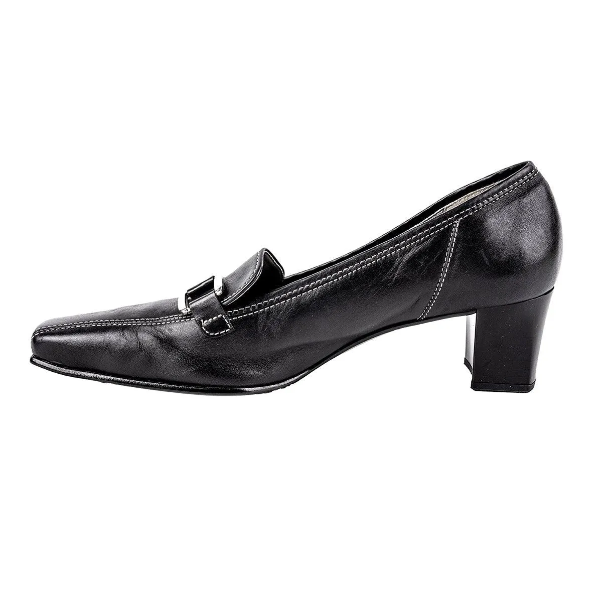 Gabor Square Toe High-Heel Shoes Leather Black Colour For Women