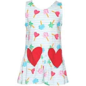 Girls Formentera Heart Playsuit