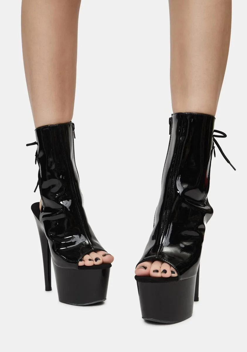 Handlin' Business Open Toe Platform Booties