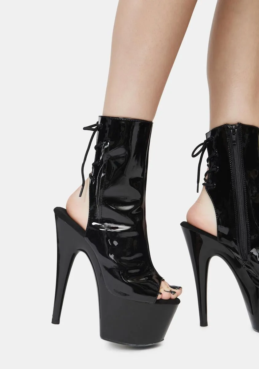 Handlin' Business Open Toe Platform Booties