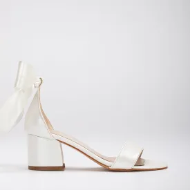 Hera - Ivory Wedding Heels with Ribbon