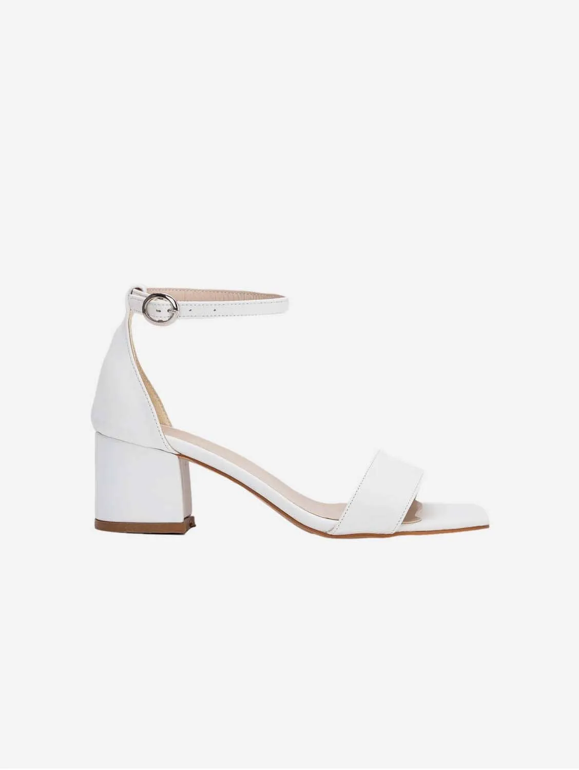 Iva Vegan Leather Low Heel | White