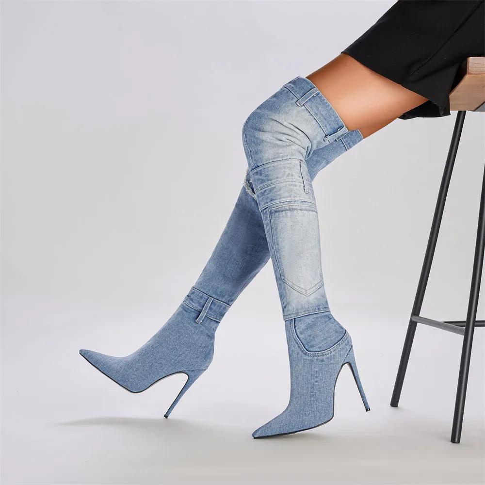 Jackson High Denim Heels