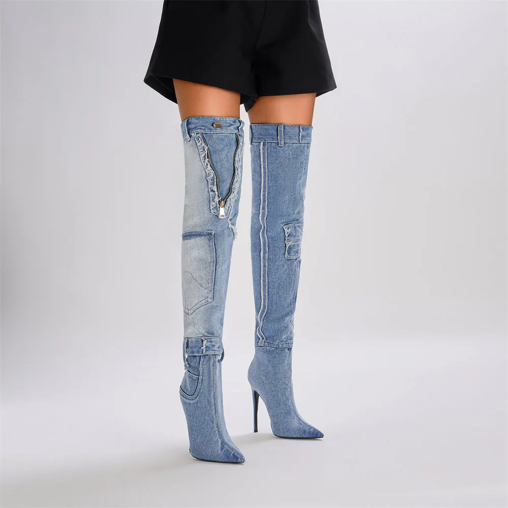 Jackson High Denim Heels