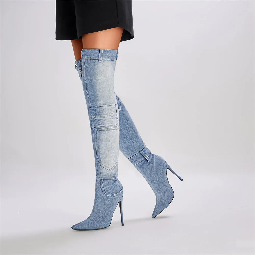 Jackson High Denim Heels