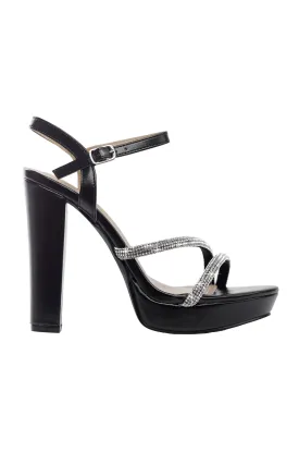 Jonetta - Embellished Ankle Strap Platform High Heels