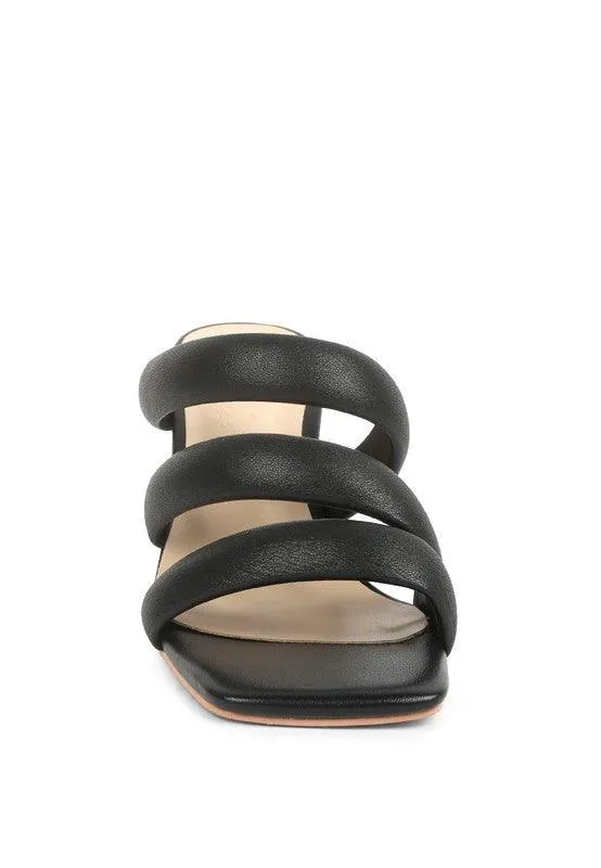 Kywe Textured Heel Chunky Strap Sandals