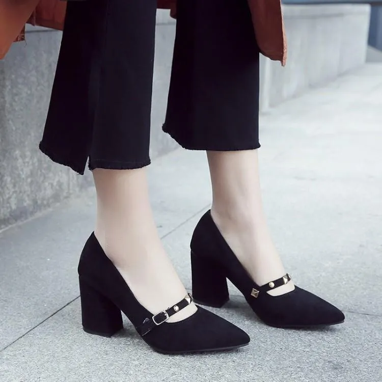 Lady's Chunky Pumps High-heeled