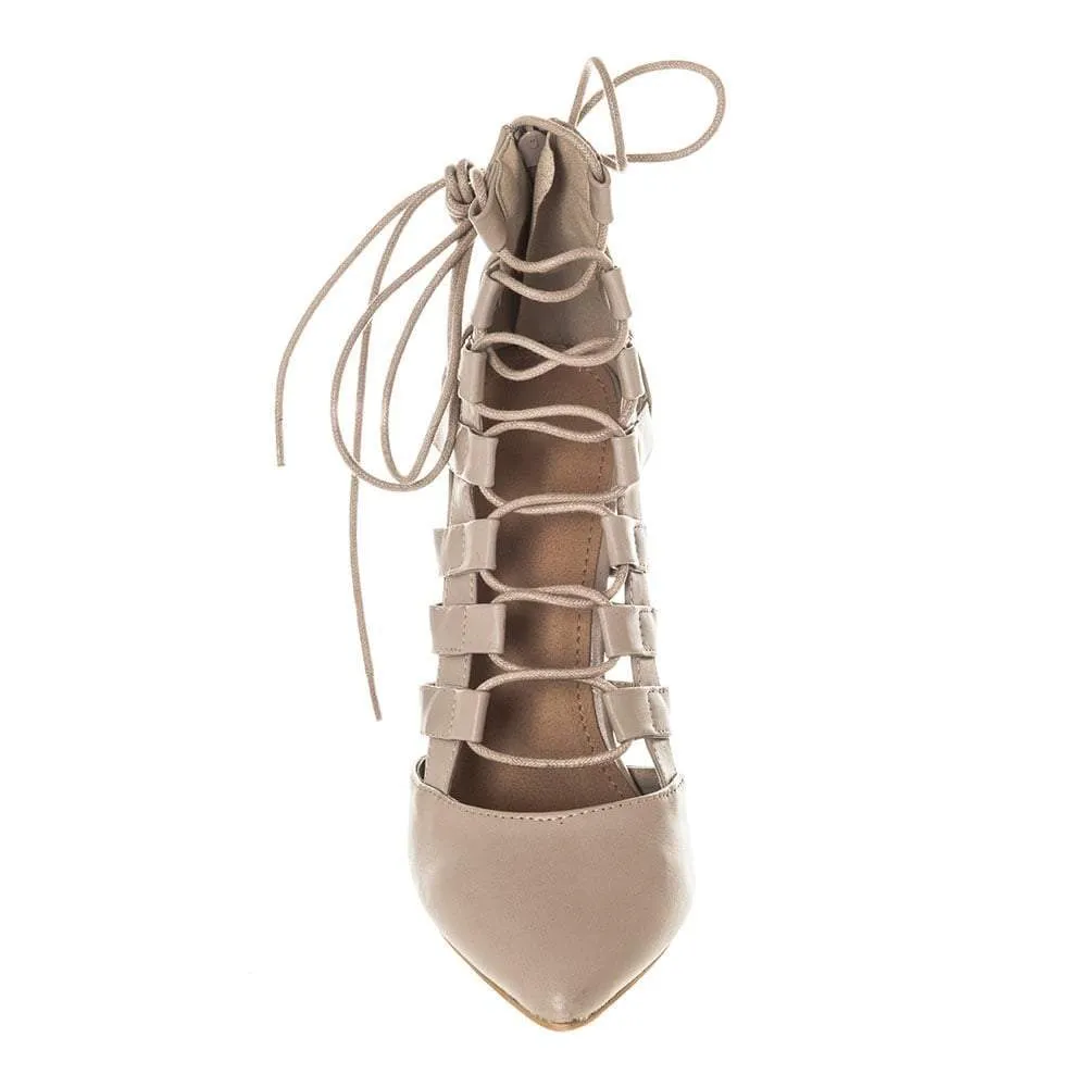 Maisie High Heel Closed Toe Lace Up Ghillie Shoe