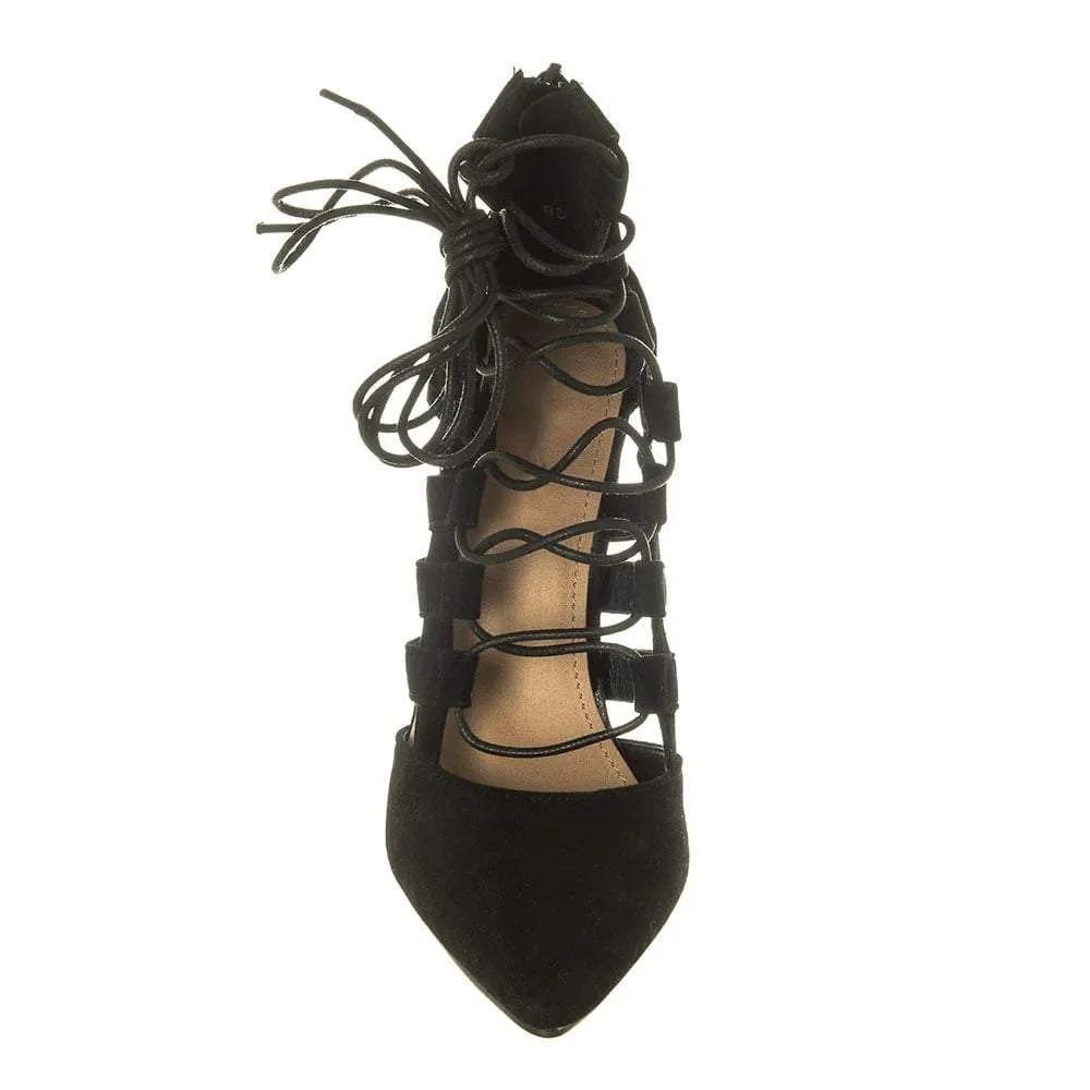 Maisie High Heel Closed Toe Lace Up Ghillie Shoe