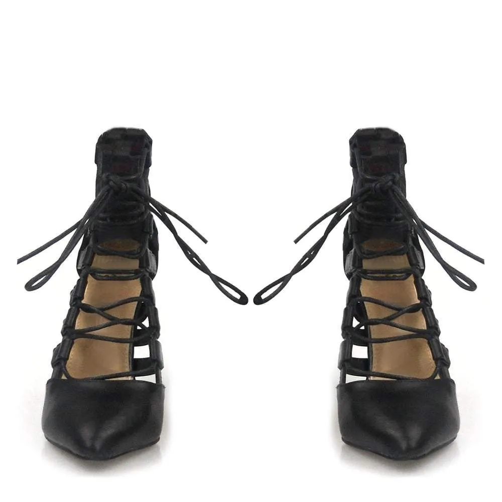 Maisie High Heel Closed Toe Lace Up Ghillie Shoe