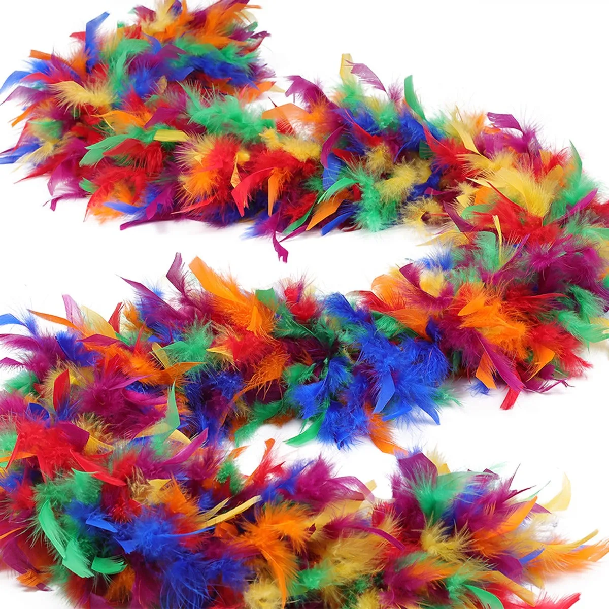 Multicolor Feather Boa - Heavyweight Chandelle - Rainbow Mix