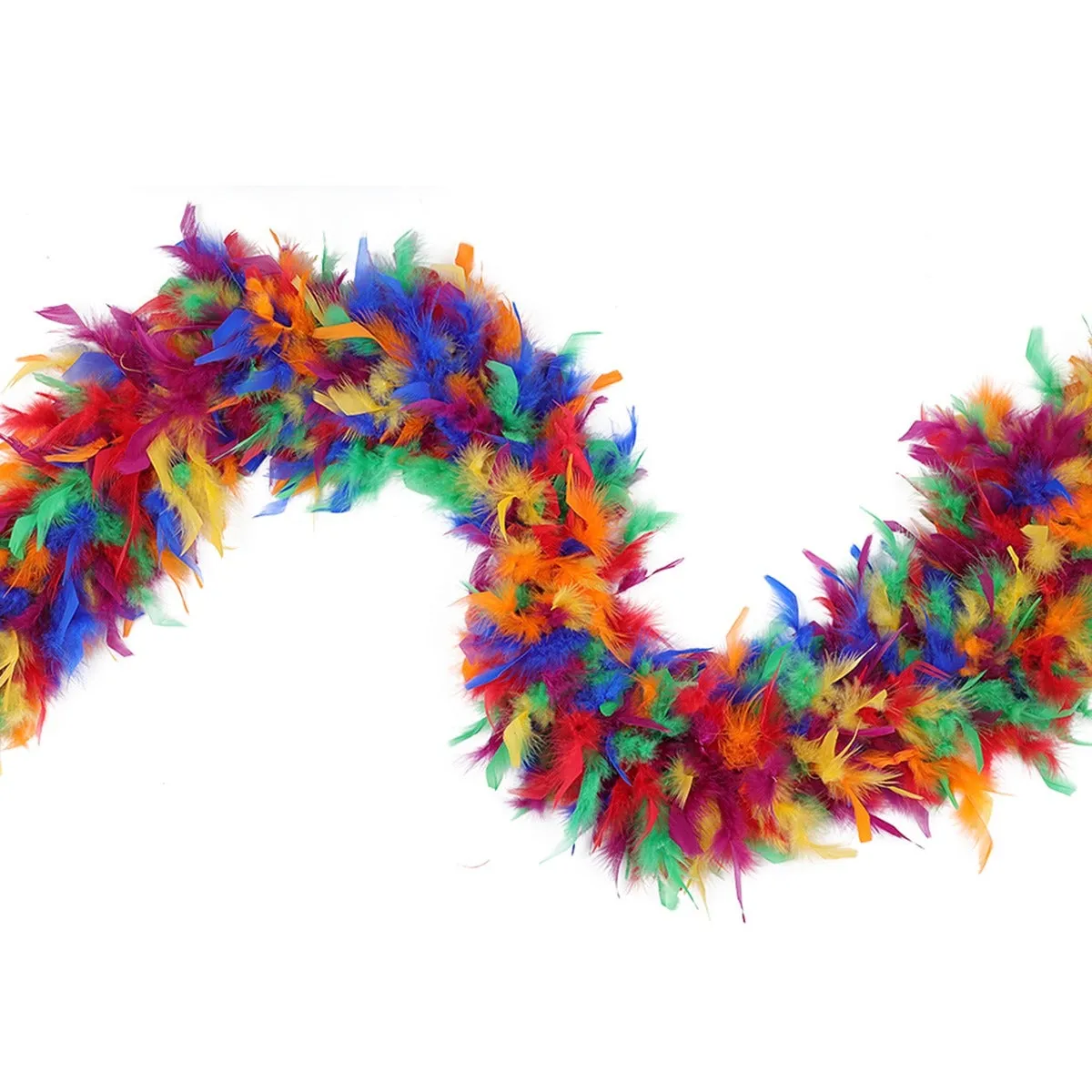 Multicolor Feather Boa - Heavyweight Chandelle - Rainbow Mix