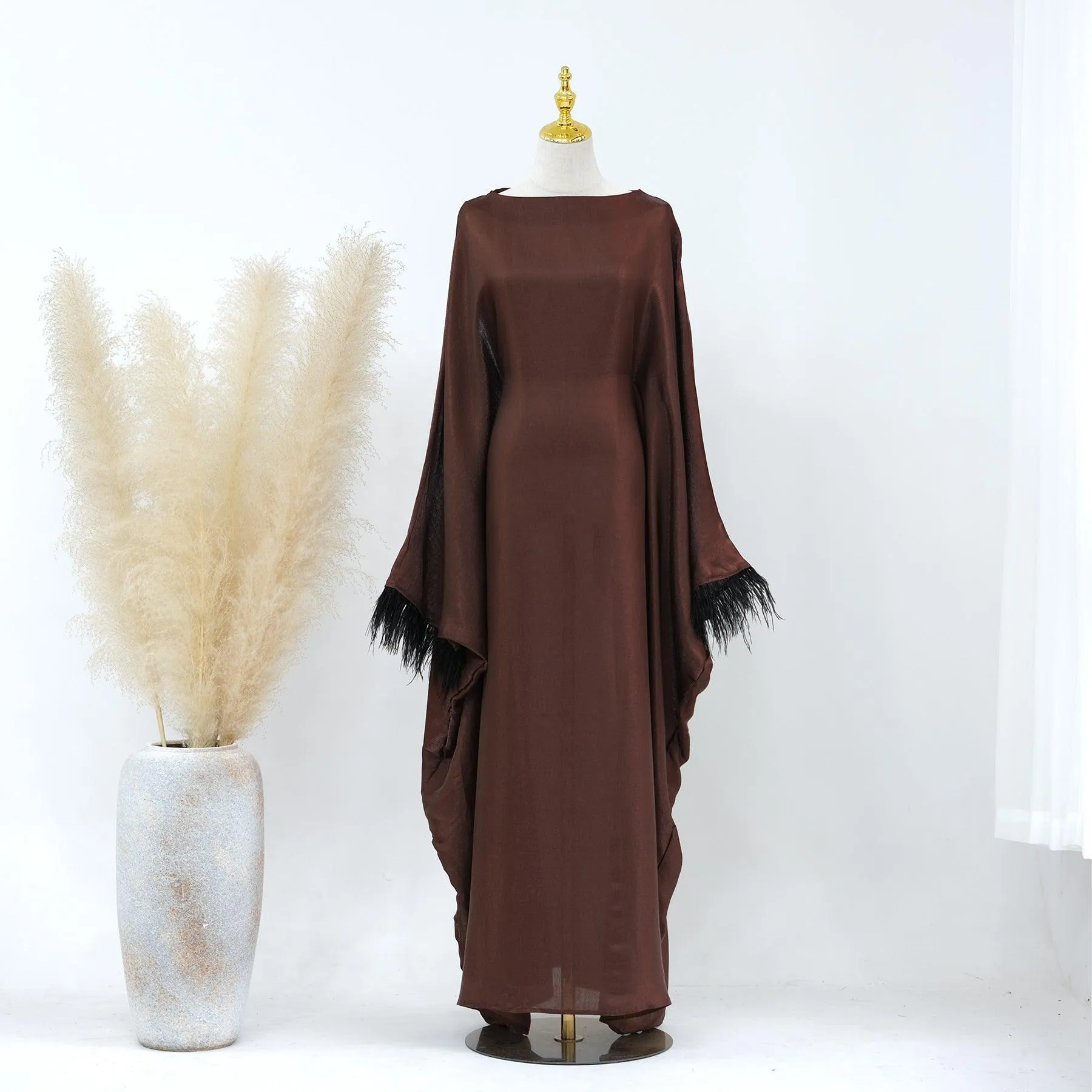 Party Feather Sleeves Abaya (MA052)