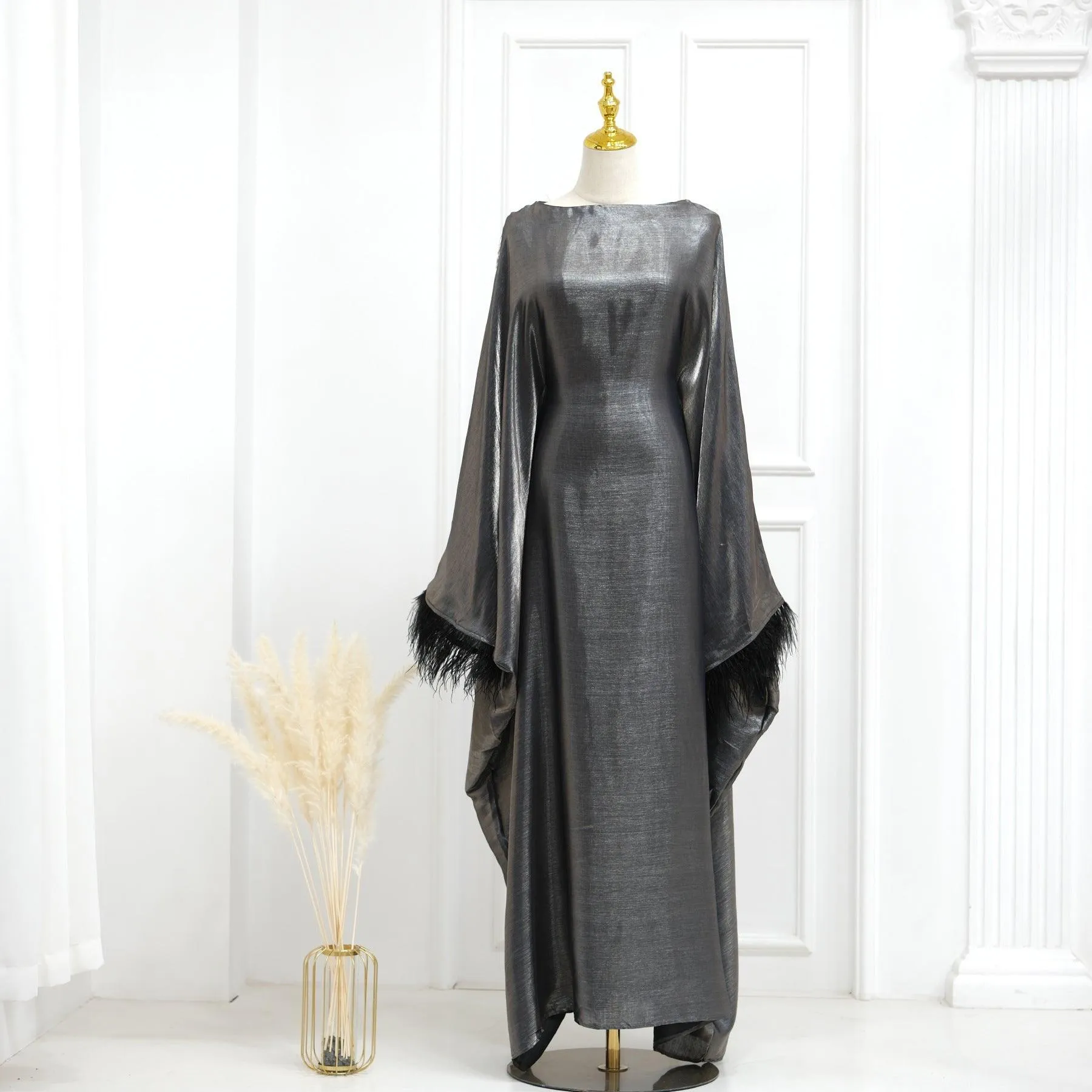 Party Feather Sleeves Abaya (MA052)