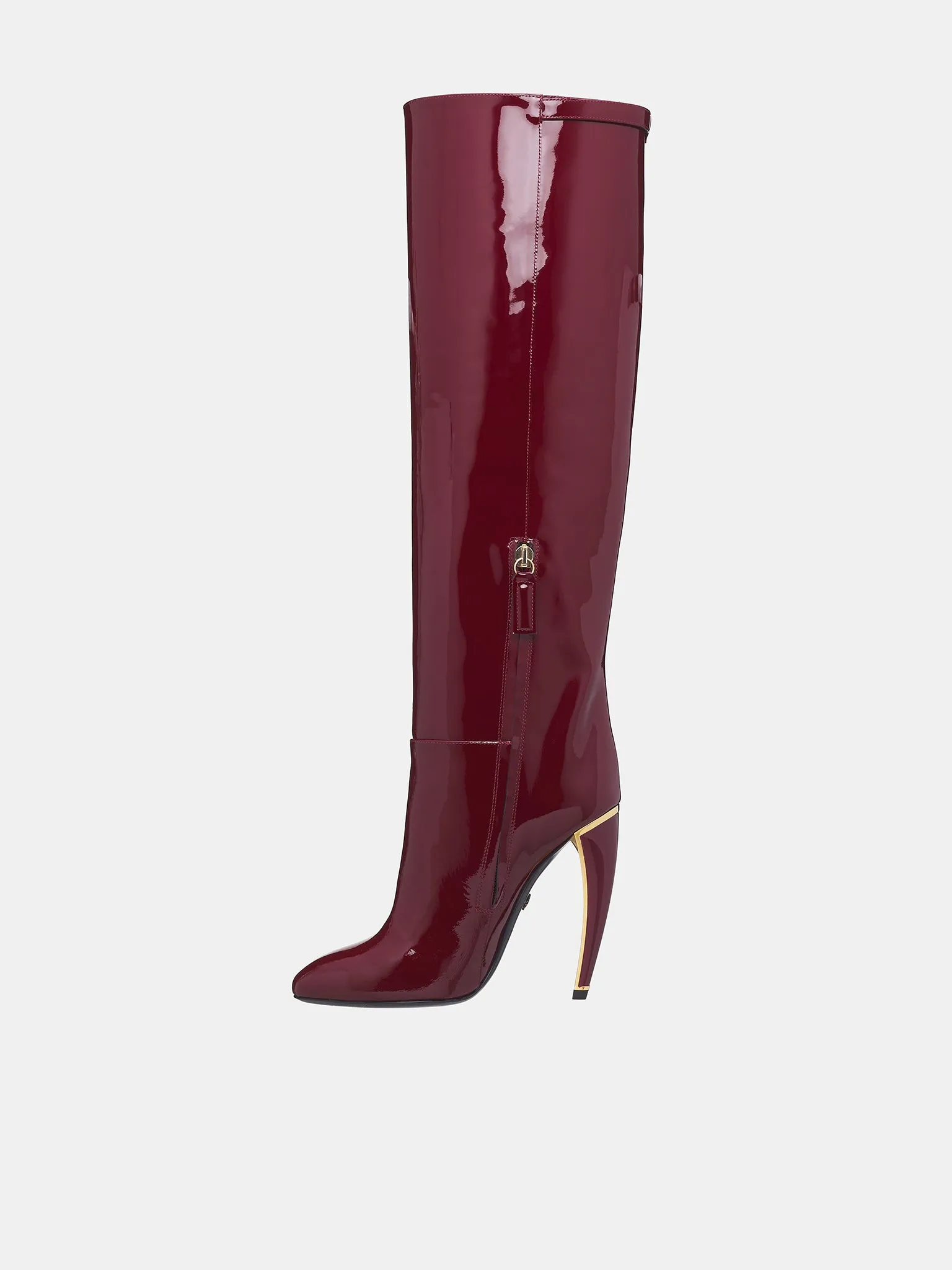 Patent Leather Knee High Boots (TKS015-PZV00C-BORDEAUX)